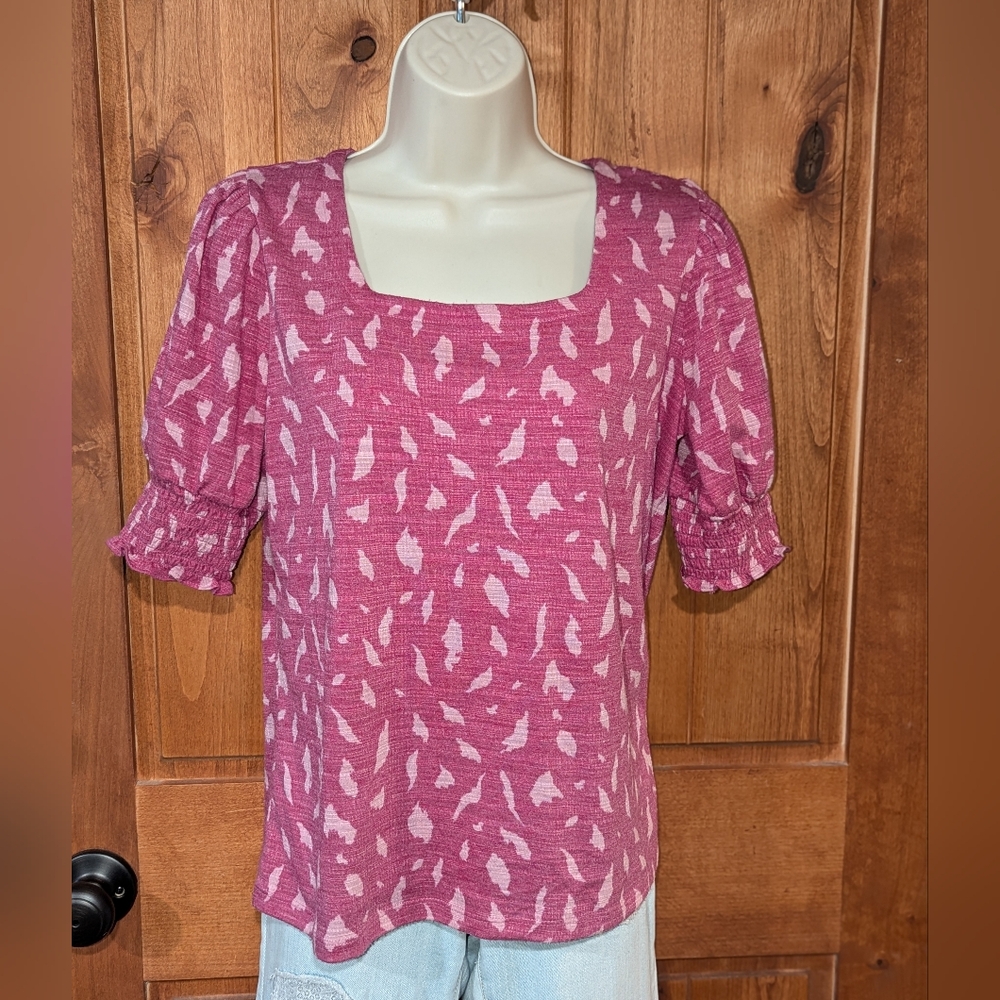 Nine West Pink Patterned Blouse‎